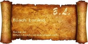 Biach Loránd névjegykártya
